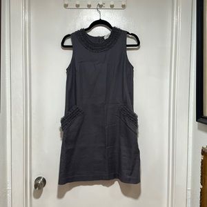 Adorable Ann Taylor Loft mini dress with tulle neck and pocket detailing